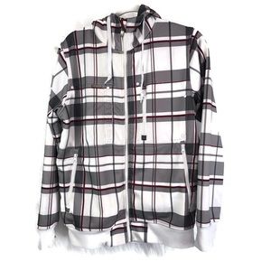 Empyre plaid size small full zip thumb hole